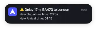 byAir delay notification preview