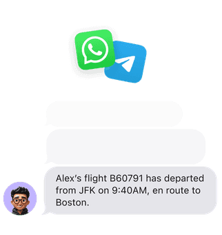 Friends receiving flight updates