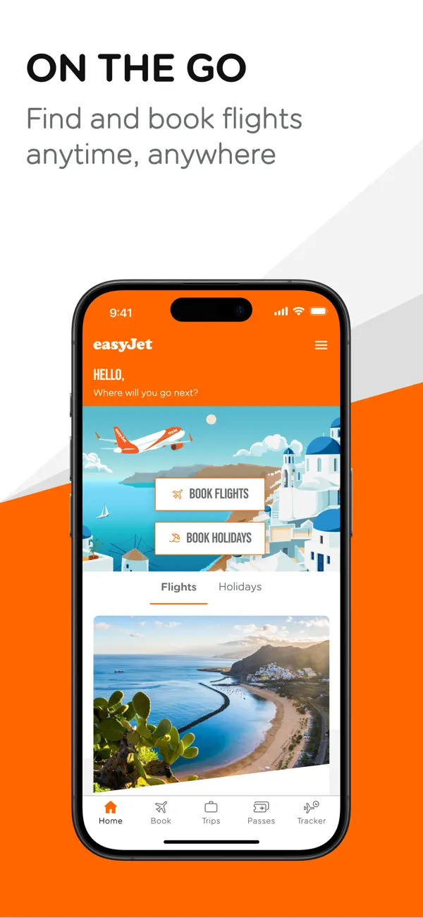 Schermata dell’app ufficiale di easyJet