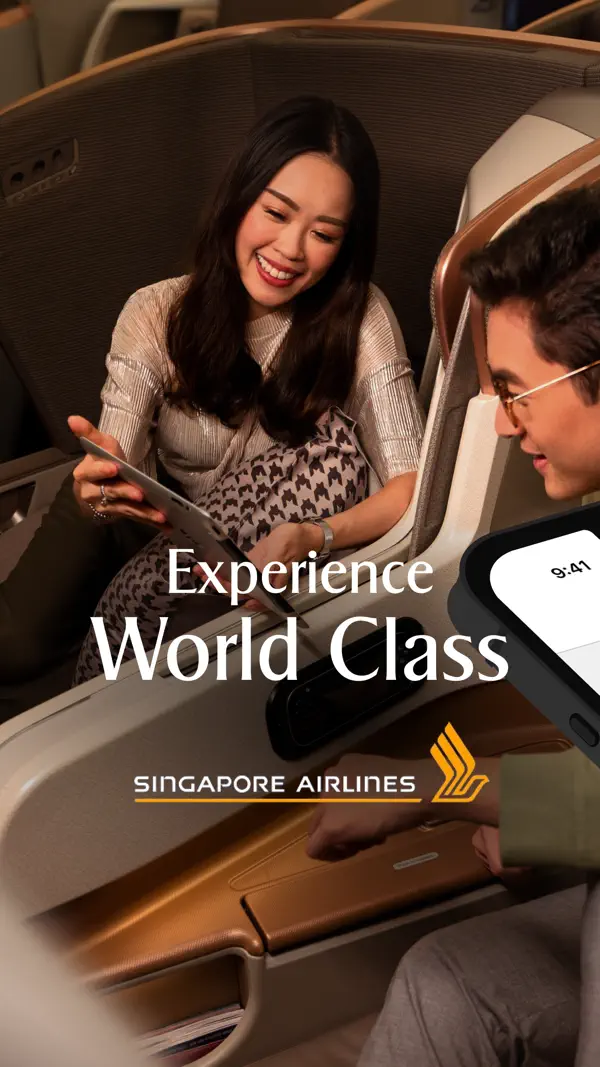 Ansicht in der offiziellen SingaporeAir-App